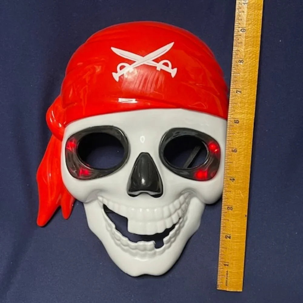 Pirate Skull Light-Up Mask Hard Plastic Halloween Party Adult/Youth
